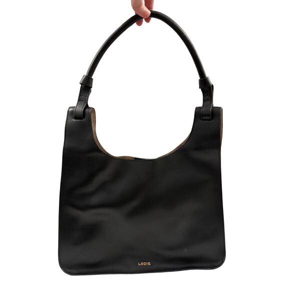 Lodis Handbags - Lodis Blair Collection Dara Black Italian Leather Hobo Bag Purse GS